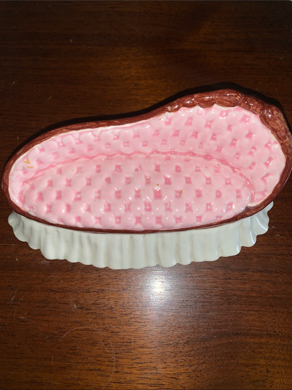 Pink Ceramic Couch with White Base